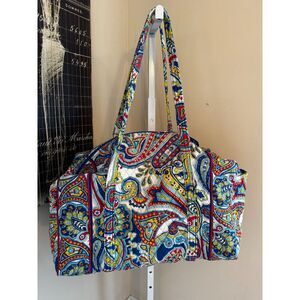 Vera Bradley large travel duffle bag; paisley pattern great condition